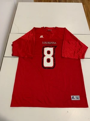 Ragin Cajuns Jersey XL Red Russell Athletic USL Louisiana Lafayette Football VTG - Image 1 of 4