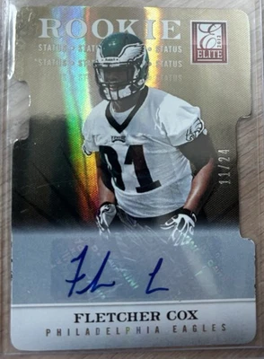2012 Panini Elite Fletcher Cox Die Cut Rookie Auto /24 Eagles - Image 1 of 2