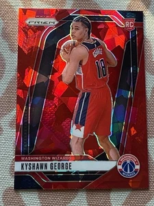 🔥 KYSHAWN GEORGE Red Cracked Ice Prizm RC 🔥2024-25 Panini Prizm Wizards #257 - Picture 1 of 2
