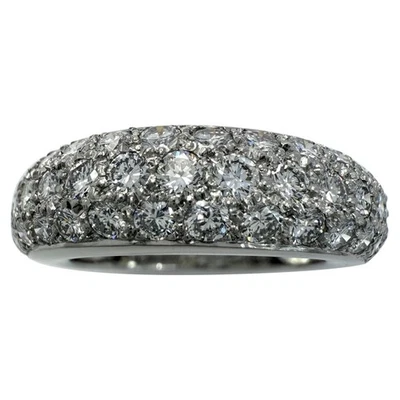Anillo Cúpula Banda Platino Mimi 950 Pavé Diamantes Cartier De Colección Raro 49 Foto 1 de 4