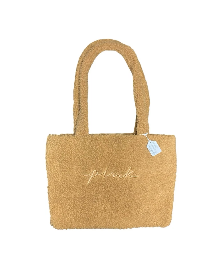 Victoria's Secret PINK Fur Sherpa Tote Bag Camel  One Size - Image 1 of 1