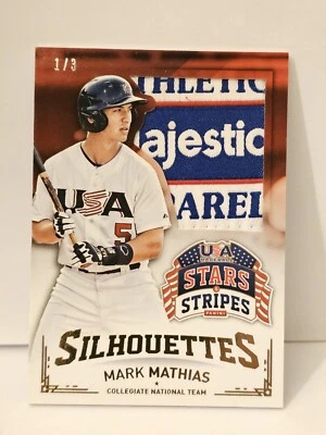 2015 Panini USA Baseball /3 Silhouettes Majestic Laundry Tag Mark Mathias!  B13 - Image 1 of 2