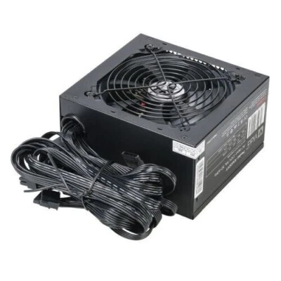 VIDA 650W ATX Power Supply – PSU for Desktop PC, 120mm Fan, PCI-E, SATA, Black (UK)