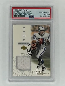 Peyton Manning 2001 Upper Deck Pros & Prospects Game Jersey PSA Authentic Auto - Picture 1 of 2