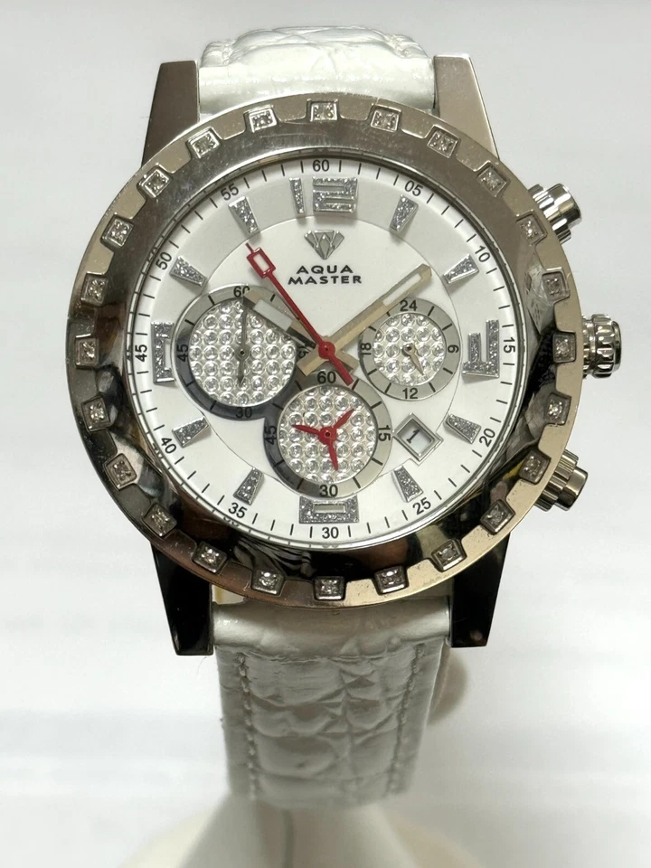 Aqua Master Whithe Dial Silver 39mm Case Diamond Watch W151 - Image 1 of 1