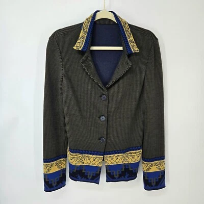 Etro Striped Wool and Alpaca Knit Cardigan Sweater Blazer Women's Size XS - Image 1 of 4