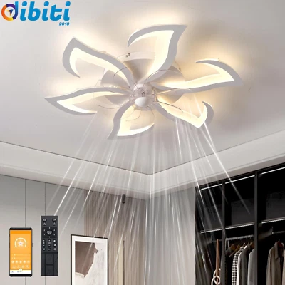 Ventilatore da Soffitto con Luce e telecomando, Dimmerabile LED Plafoniere, Lamp - Immagine 1 di 4