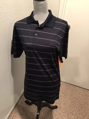 Champion Golf Men's Blue White Striped Polo Shirt Small Duo Dry Max NWT - Image 1 of 4