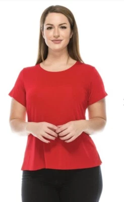JOSTAR Poli Spandex Tejido Ajustado MANGA CORTA CAMISETA TOP ROJO VIAJE S M L XL Foto 1 de 4