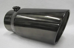 5" INLET 6" OUTLET 12" L BLACK CHROME DIESEL EXHAUST TIP FORD POWERSTROKE - Bild 1 von 5