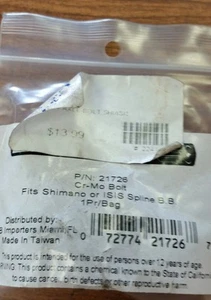 Sunlite Splined BB Bolt Part Axle 21726 - Picture 1 of 2