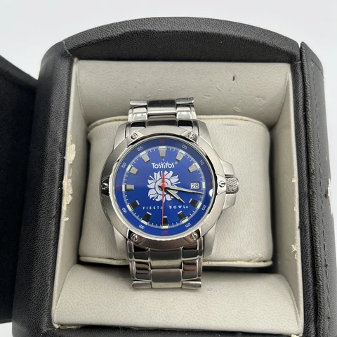 2008 TOSTITOS FIESTA BOWL TEAM ISSUED WATCH W/ ORIGINAL CASE WEST VIRGINIA Cover