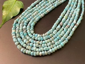 Larimar gemstone matte finished nugget chip beads 6-3 mm 16 inches strand S-96 - Picture 1 of 9