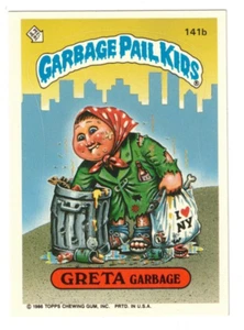 1986 TOPPS GARBAGE PAIL KIDS SERIES 4 GRETA GARBAGE #141B NM VINTAGE FUNNY GROSS - Imagen 1 de 2