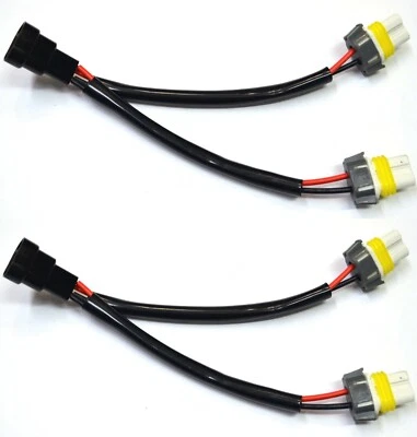 Splitter Wire Ceramic 9005 HB3 Two Harness Headlight High Beam Replacement Plug - Image 1 of 4