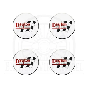 Dayton Chrome & White Metal Wire Wheel Chip Emblems | 2.25" | Set or Single - Picture 1 of 21