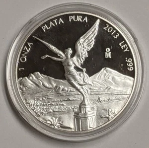 2013 1 oz .999 Silver Mexico Libertad Proof ~ 1 Onza In Capsule ~ 9,100 Minted - Picture 1 of 3