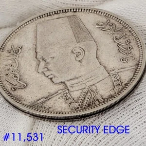 1939 EGYPT 10 PIASTRES QIRSH AH1358 KING FAROUK I SILVER COIN - Picture 1 of 10