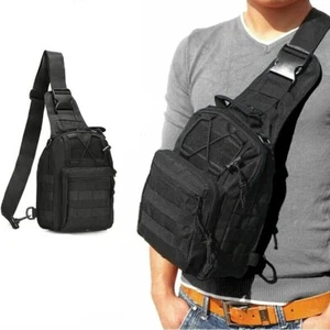 Mens Sling Chest Bag Anti-theft Crossbody Travel Sport Shoulder Backpack Outdoor - Picture 1 of 13