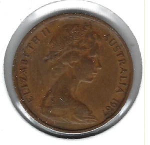 1967 AUSTRALIA Circulated One Cent QEII & Feather-tailed Glider Coin! - Picture 1 of 2