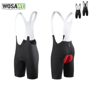 WOSAWE Men's Cycling Bib Shorts Sponge Padded Breathable Bicycle Riding Tights - Picture 1 of 11