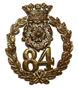 INSIGNIAS DE GORRA MILITAR BRITÁNICA, 84º Regimiento de Pie de York y Lancaster 1874-81 - Imagen 1 de 2