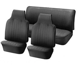 1968 1969 VW Volkswagen Bug Beetle Black Slip On Seat Upholstery, Convertible - Picture 1 of 3
