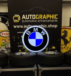 BMW Circle Illuminated Plug In Garage Sign - Picture 1 of 3
