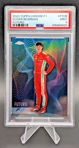 2023 Topps Chrome Formula 1 OLIVER BEARMAN FUTURO SSP Portrait PSA 9 Haas F1 - Picture 1 of 3