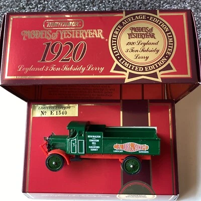 Matchbox Models Of Yesteryear Y-9 Leyland 3 Ton Subsidy Lorry A LUFF & SONS - image 1 of 4