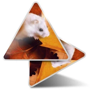 2 x Triangle Stickers 10 cm - Little White Mouse Autumn Leaves  #24500 - Afbeelding 1 van 9
