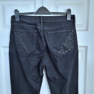 NYDJ Not Your Daughters Jeans Black Slim Straight Leg Jeans Lift & Tuck Size 12 - Picture 1 of 14