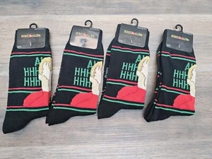 New! Set Of 4 Home Alone Movie with Kevin AHHH Mens Christmas Socks Size 6-12 - Foto 1 di 2