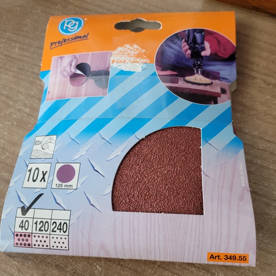 PG ART.349.55 CONF.10 FOGLI DISCHI ABRASIVI 125MM 40 CARTA RESINATA VELCRO - Immagine 1 di 1