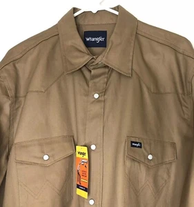 Wrangler Cowboy Cut Shirt Mens XLT Tall Pearl Snap Long Sleeve - Picture 1 of 7
