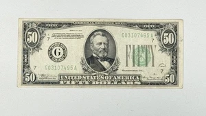 1934 $50 Fifty Dollar US Federal Reserve Note FRN Chicago IL Banknote Money - Picture 1 of 4