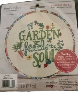NUEVO punto de cruz dimensiones un jardín alimenta el alma jardinería aguja de costura - Imagen 1 de 2