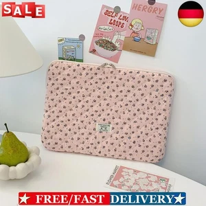 Floral Laptop Sleeve Quilted Laptop Case for 15 Inch Laptop Tablet (pink) *NEW - Afbeelding 1 van 11