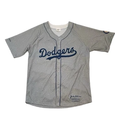 Jackie Robinson #42 Brooklyn Dodgers Gray SGA Promo Jersey Men's XL - Image 1 of 4