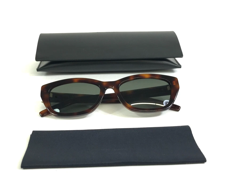 Gafas de sol Saint Laurent SLM153 003 marrón tortuga monturas de ojos de gato con lentes verdes Foto 1 de 4