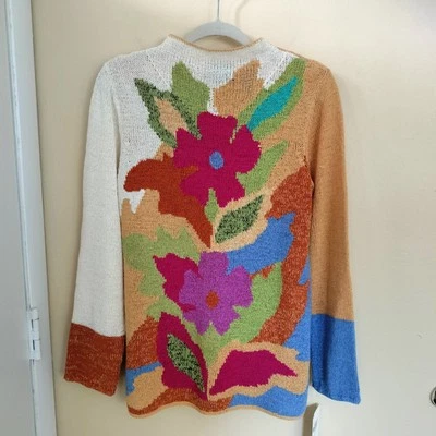 Suéter Tejido Artístico Colorido Para Usar Simulado Cuello Tortuga Nuevo Con Etiquetas Talla M Foto 1 de 4