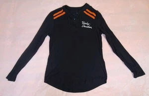 Harley Davidson Women’s M Longsleeve Embroidered Lettering Lightweight Stretch - Picture 1 of 12
