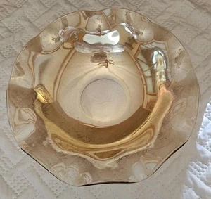 Vtg Jeannette Floragold Louisa Wavy Edge Fruit Bowl - Picture 1 of 8