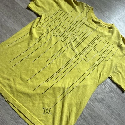 Camisa Hurley Amarilla Gráfica Deletreada Para Hombres Grande Y2K Surf Skate Camiseta Foto 1 de 4