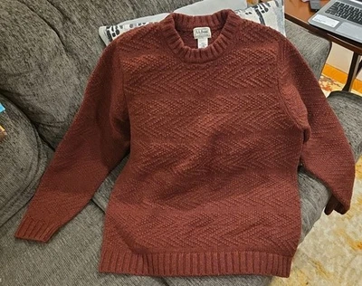 L.L. Bean Men’s 100% Lambs Wool Blend Sweater-Large Regular Burnt Orange Red - Image 1 of 4