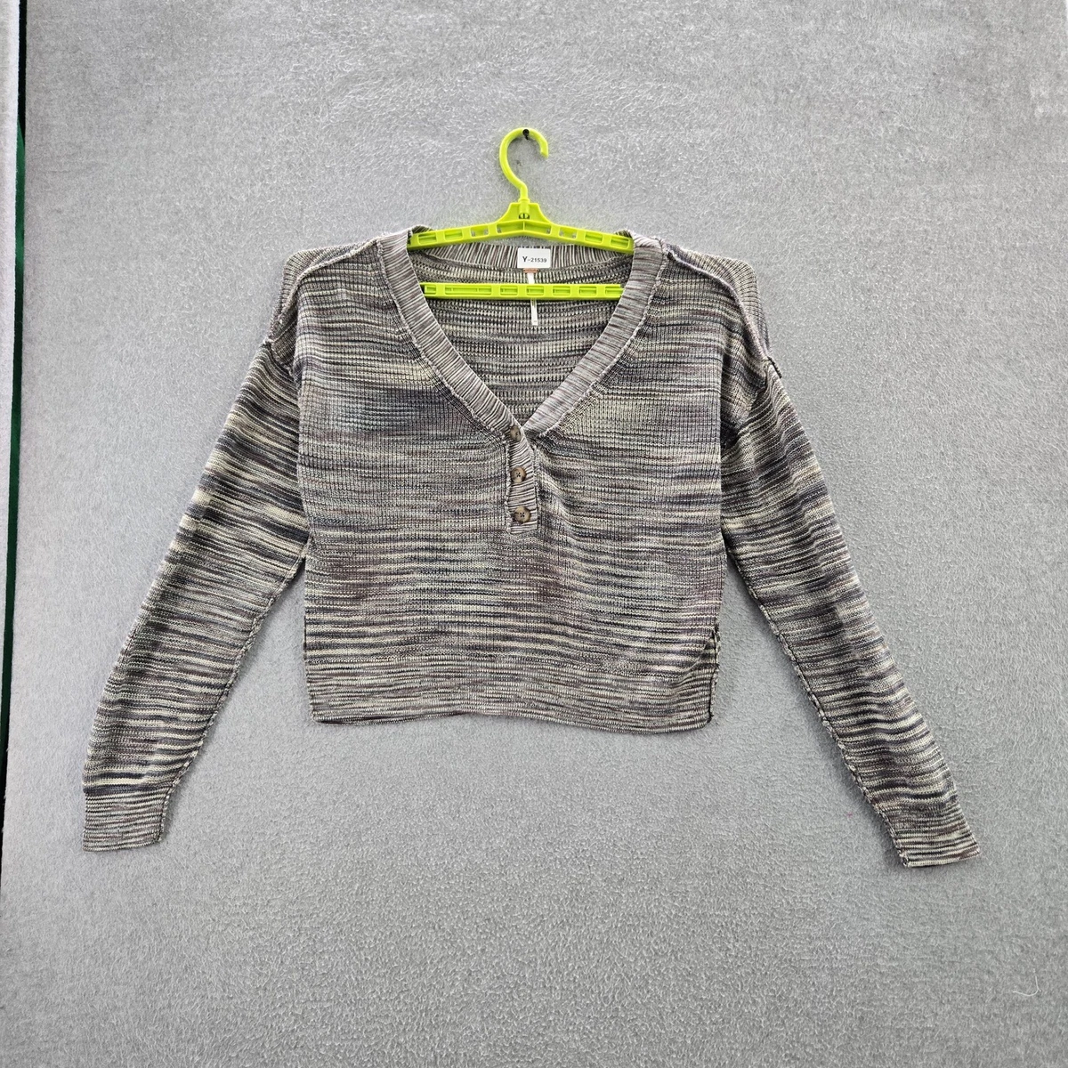 Cable Stitch Women's Ribbed V-Neck Henley Sweater – Button Front, Form-Fitting, Acrylic/Polyester/Cotton Blend