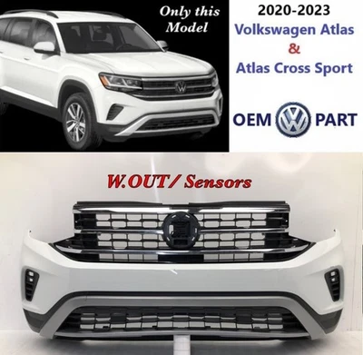 Parachoques delantero OEM 2020-2023 VW Volkswagen Atlas y Cross Sport - blanco puro #39 Foto 1 de 4