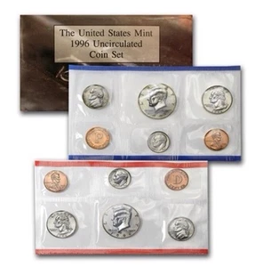 1996 Uncirculated Coin Set U.S Mint Original Government Pack OGP With W Dime - Picture 1 of 3