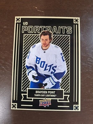 2022-23 Upper Deck Series 1- UD Portraits Brayden Point #P-5 Tampa Bay Lightning - Image 1 of 2