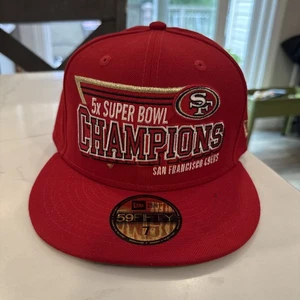 Gorra New Era 59fifty San Francisco 49ers 7 Roja NFL 5x Campeones del Super Bowl - Imagen 1 de 7